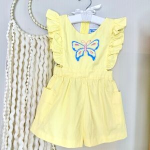 ~12-18m Vtg Romper Butterfly
